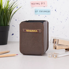 Brown pen stand