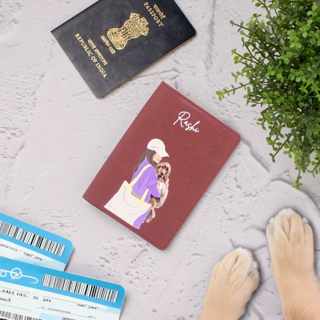 Maroon Pet Lover Passport Holder