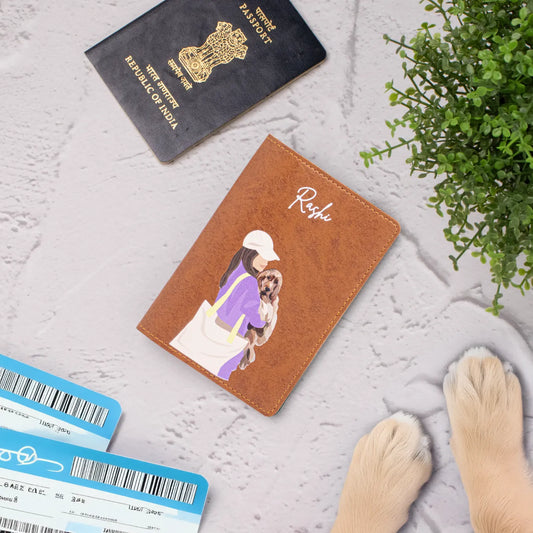 Tan Pet Lover Passport Holder