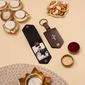 Brown photo keychain