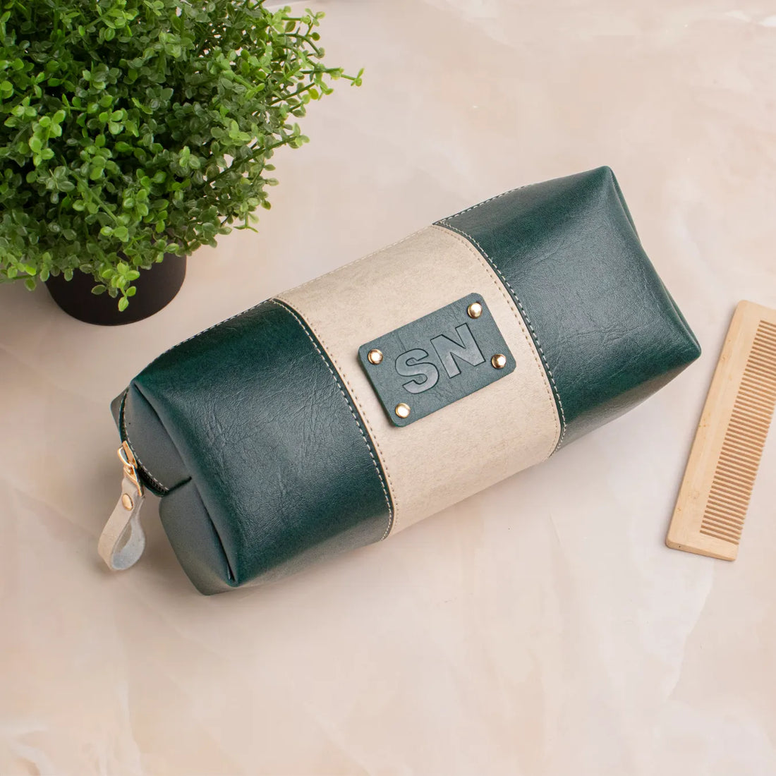 Green pouch initials