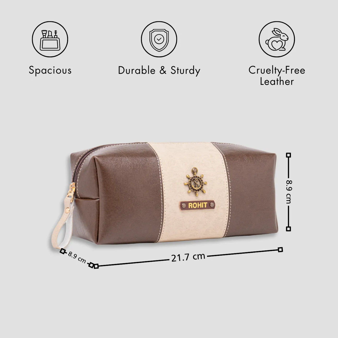 Stripe travel pouch vector brown