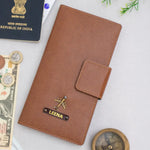 Tan travel wallet