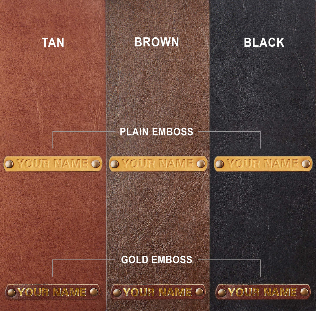 Brown leather pouch with HA monogram