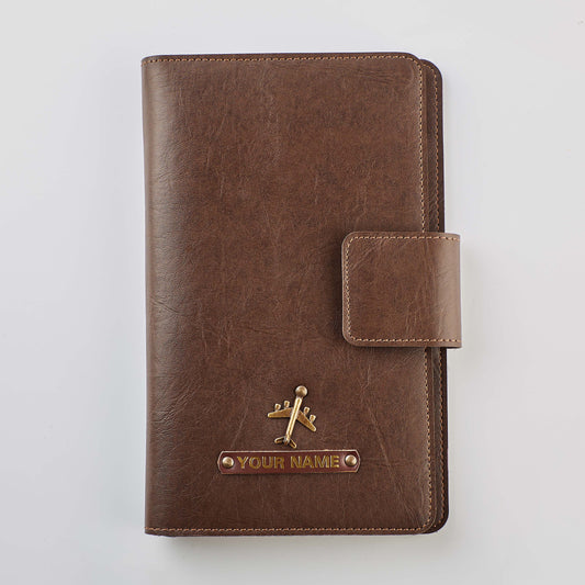 PERSONALISED FAMILY PASSPORT COVER - BROWN