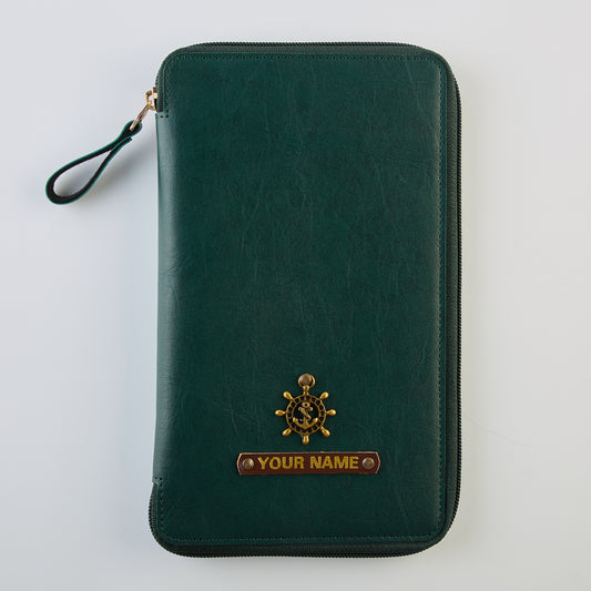 PERSONALISED ZIPPERED TRAVEL CASE - GREEN