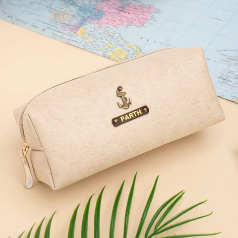 PERSONALISED TRAVEL POUCH - BEIGE