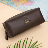 Brown travel pouch