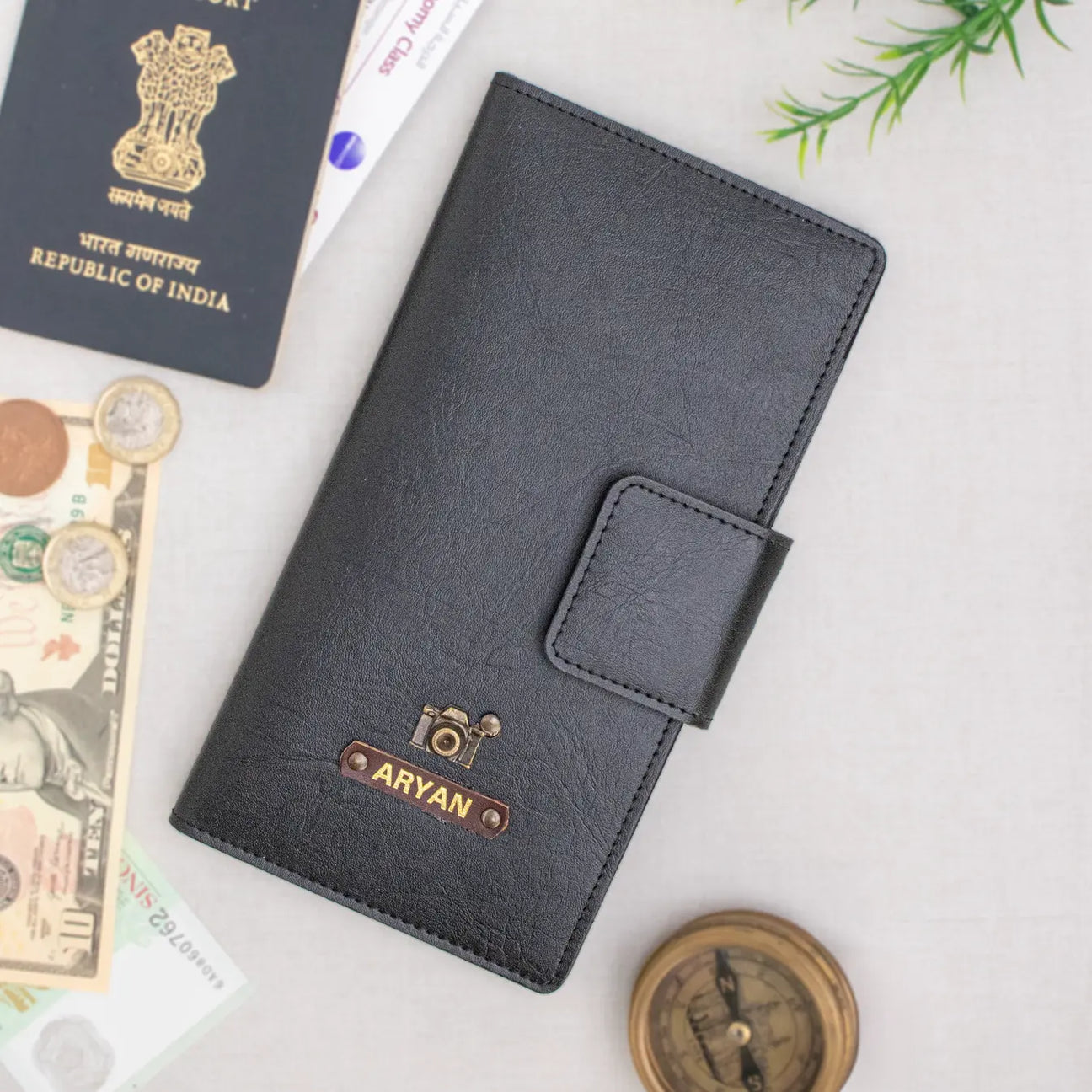 Black travel wallet