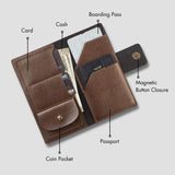 PERSONALISED TRAVEL WALLET - BROWN
