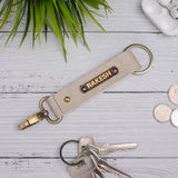 PERSONALISED TWO SIDED KEYCHAIN -  BEIGE
