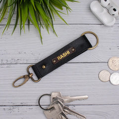 PERSONALISED TWO SIDED KEYCHAIN - BLACK