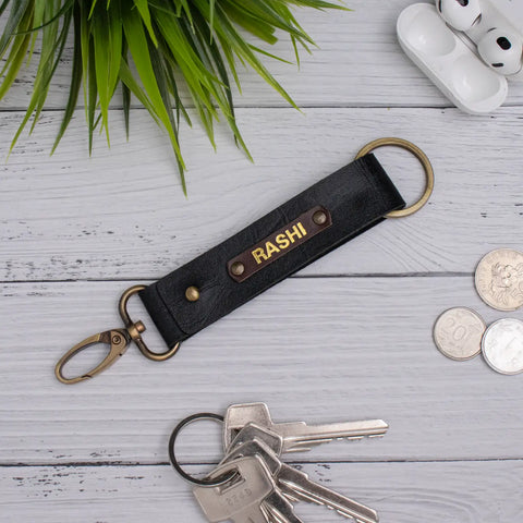 PERSONALISED TWO SIDED KEYCHAIN - BLACK