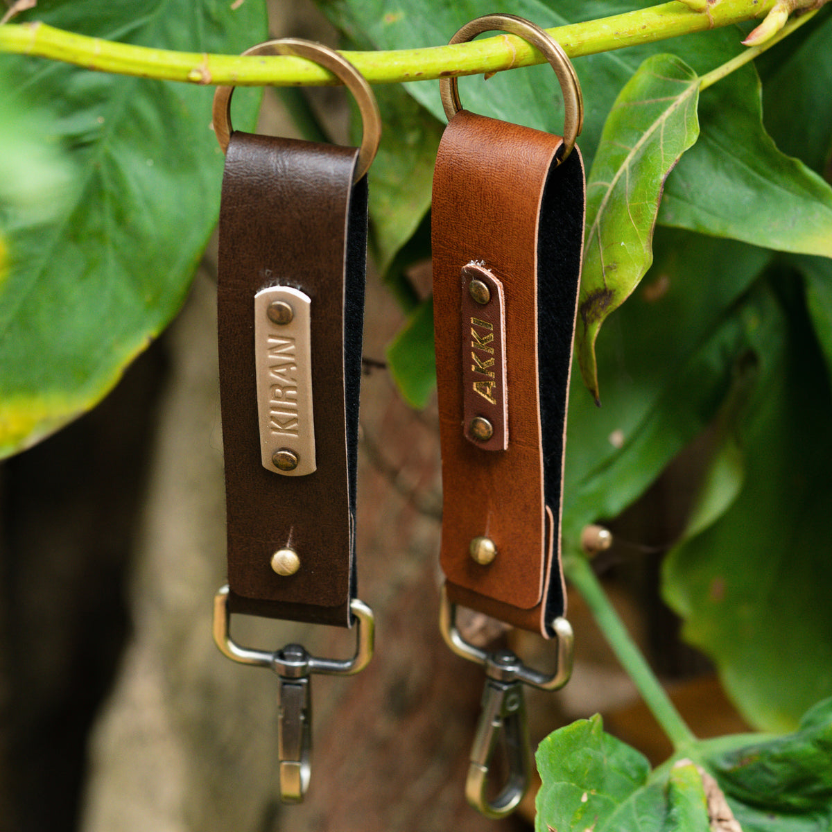 Double Keychain Double-Sided Personalized Keychains - Black