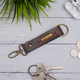 PERSONALISED TWO SIDED KEYCHAIN - BROWN
