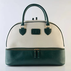 Green weekender bag