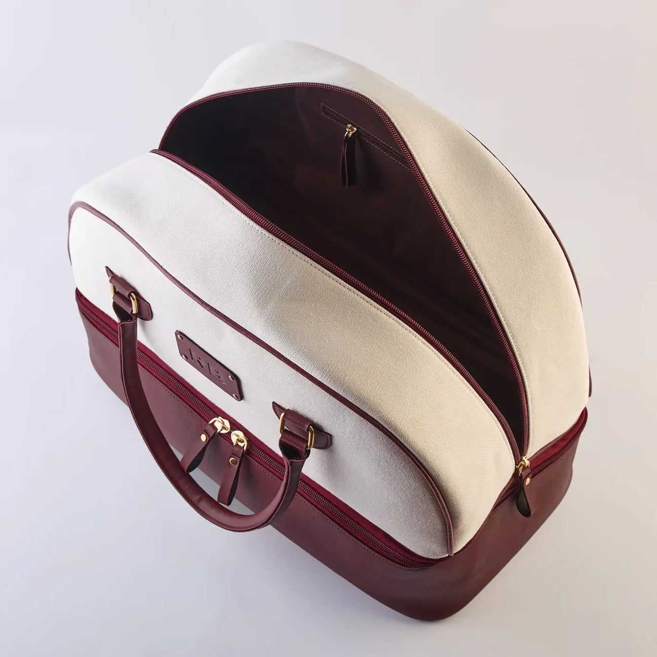 Weekender Bag in Maroon – side view