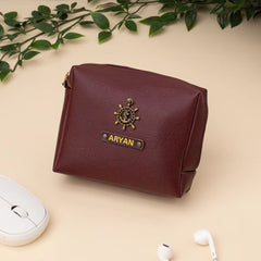 PERSONALISED ZIPPERED CHARGER CASE - MAROON