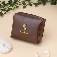 Brown zippered charger case 