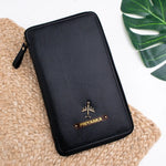 Black zippered travel case