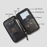 PERSONALISED ZIPPERED TRAVEL CASE - BLACK