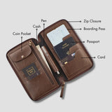 PERSONALISED ZIPPERED TRAVEL CASE - BROWN
