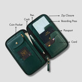 PERSONALISED ZIPPERED TRAVEL CASE - GREEN