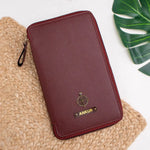 Maroon zippered travel case