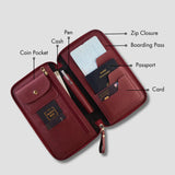 PERSONALISED ZIPPERED TRAVEL CASE - MAROON