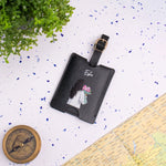 Black personalised luggage tag