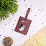 Maroon personalised luggage tag