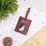 Maroon personalised luggage tag