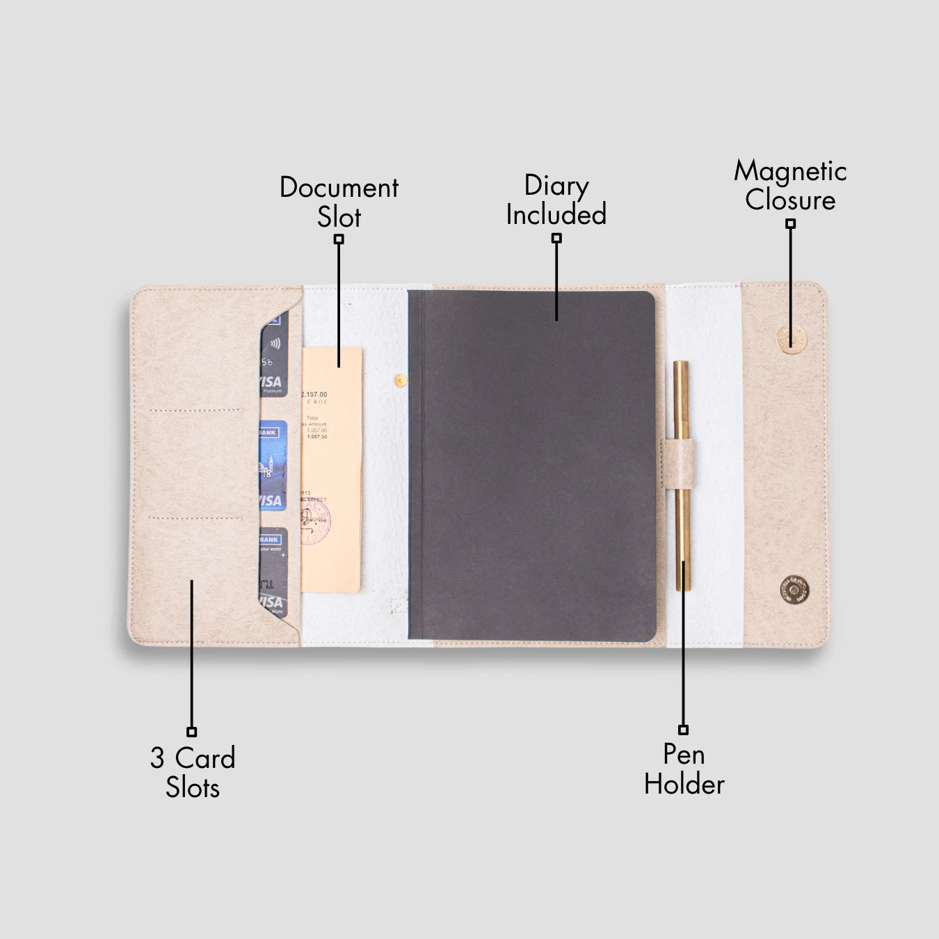 Beige diary collection