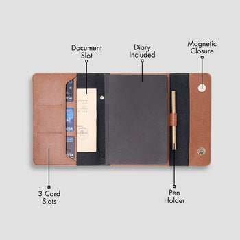 PERSONALISED DIARY ORGANISER - TAN