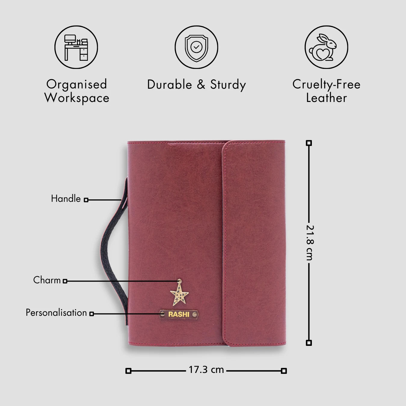 Maroon diary organizer