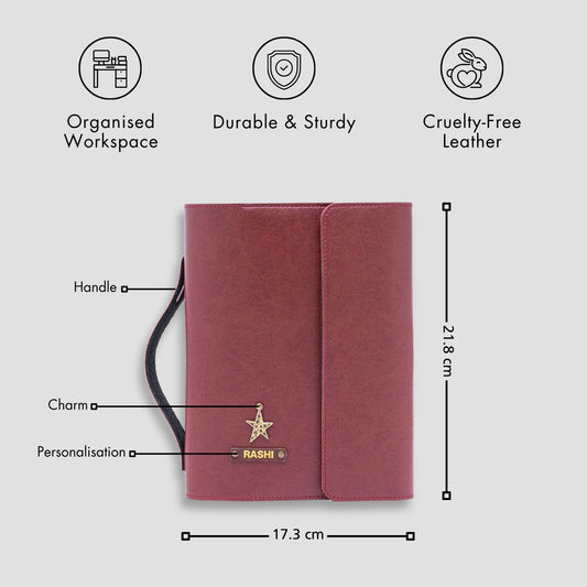 Maroon diary organizer