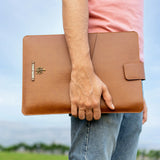PERSONALISED LAPTOP/ DOCUMENT SLEEVE (13 Inch) - BROWN