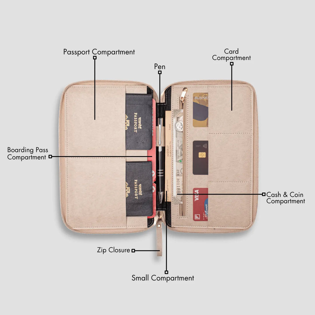 PERSONALISED DUO ORGANISER - BEIGE