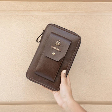 PERSONALISED DUO ORGANISER - BROWN