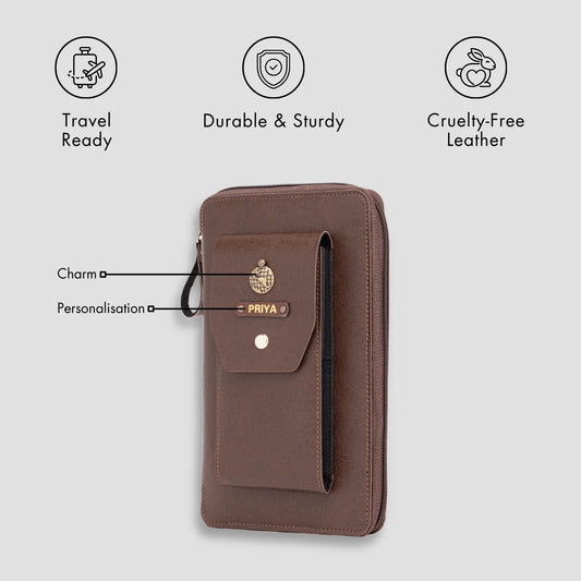 PERSONALISED DUO ORGANISER - BROWN