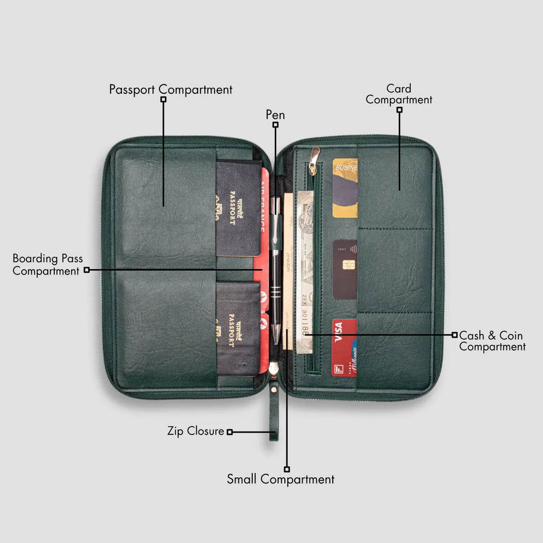 PERSONALISED DUO ORGANISER - GREEN
