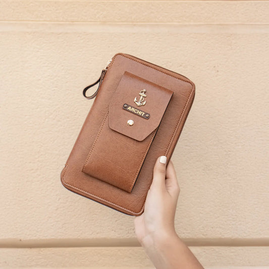 PERSONALISED DUO ORGANISER - TAN