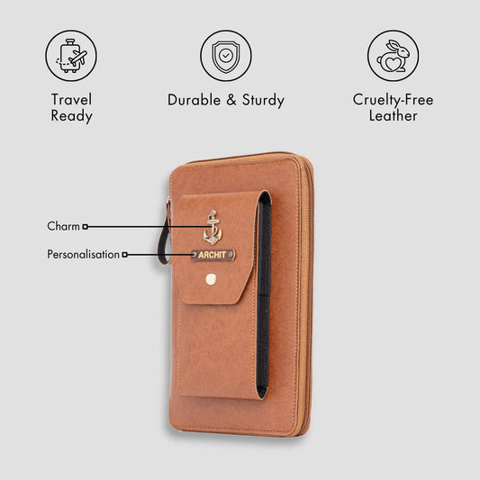 PERSONALISED DUO ORGANISER - TAN