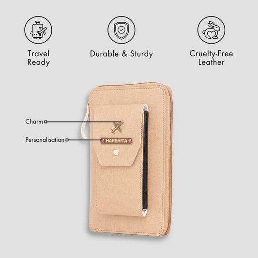 PERSONALISED DUO ORGANISER - TAUPE