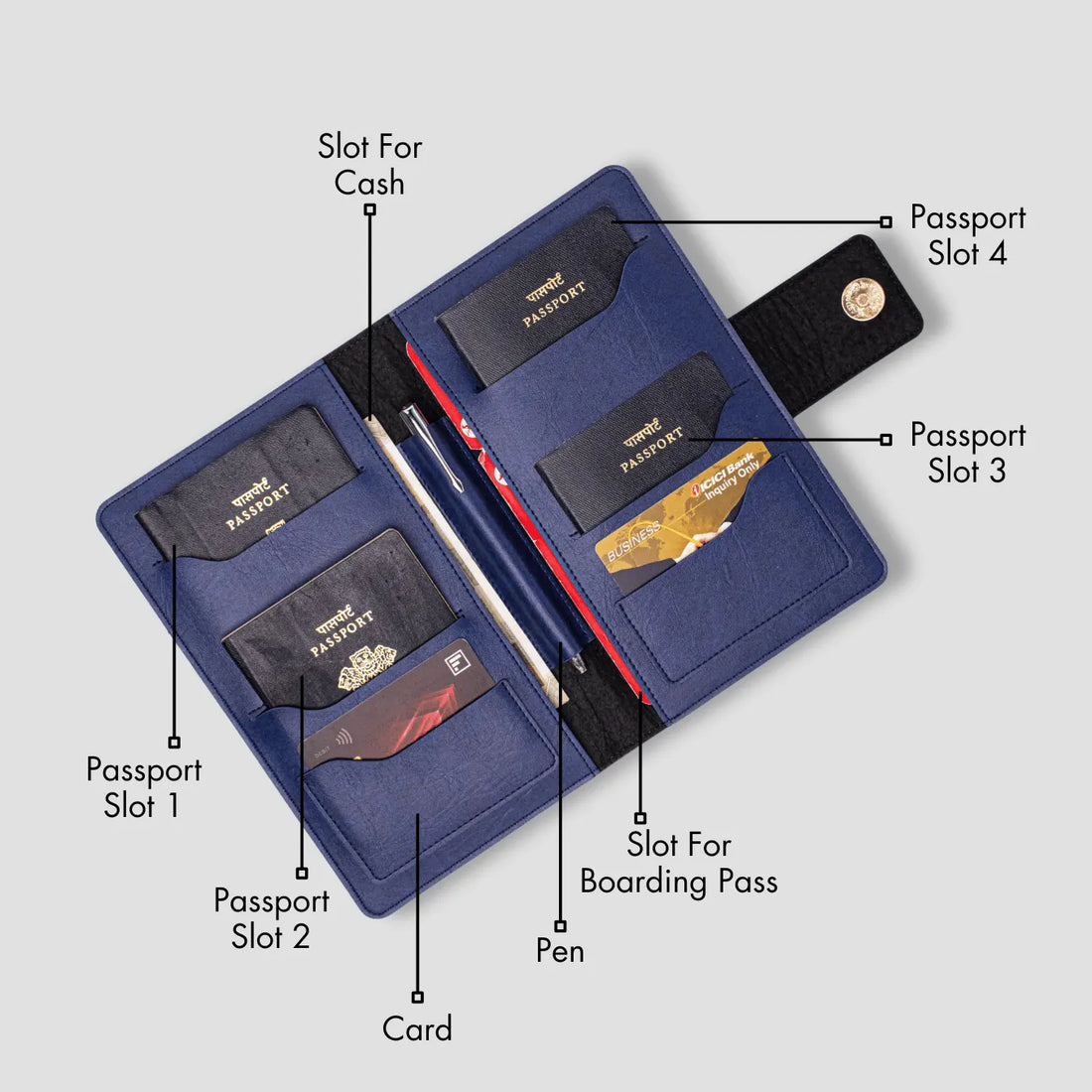 PERSONALISED FAMILY PASSPORT COVER - BLUE