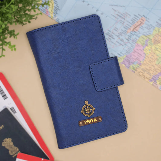PERSONALISED FAMILY PASSPORT COVER - BLUE