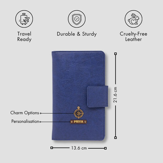 PERSONALISED FAMILY PASSPORT COVER - BLUE