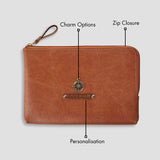 PERSONALISED FLAT POUCH - TAN