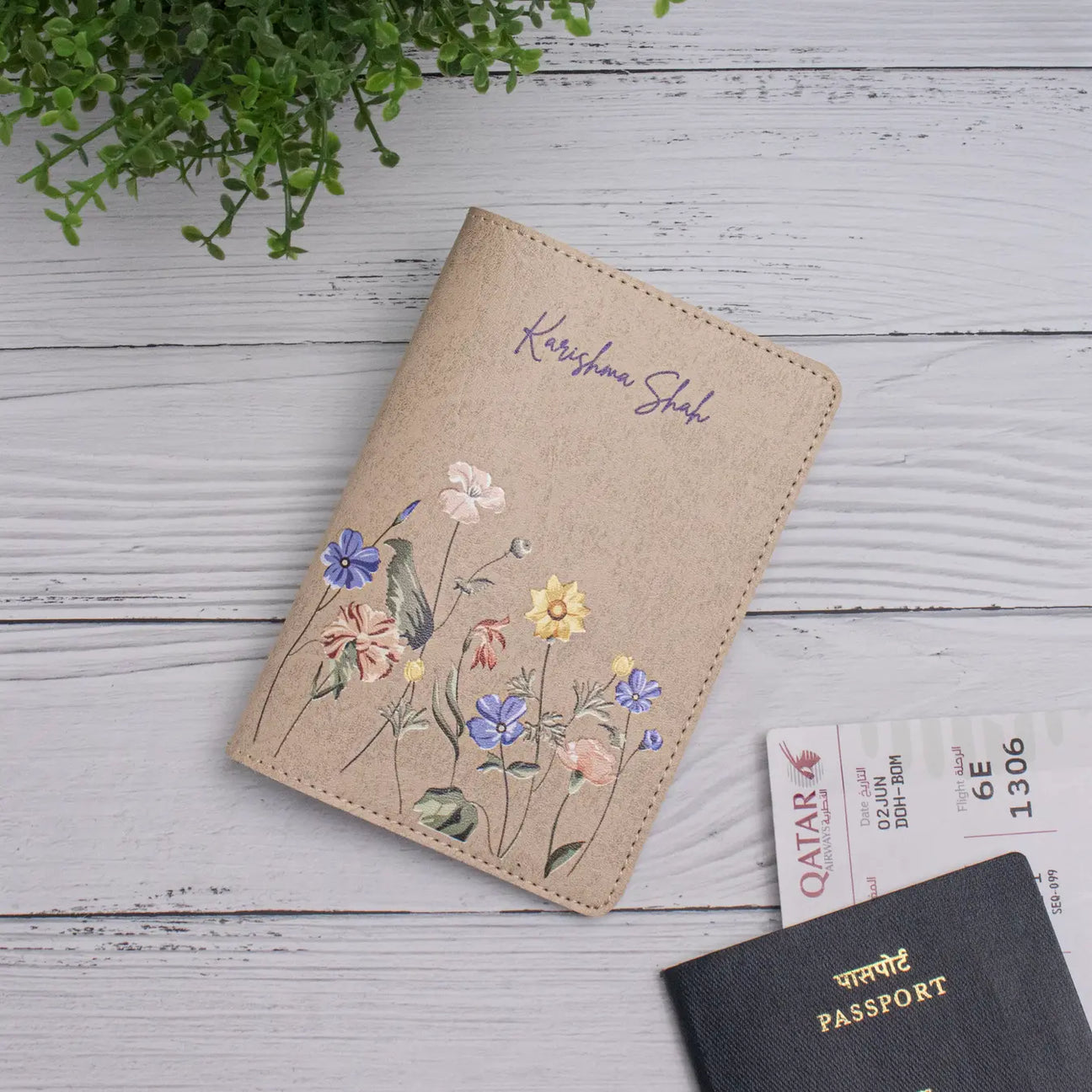 Floral patterned passport cover