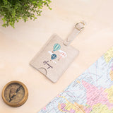 Beige personalised luggage tag
